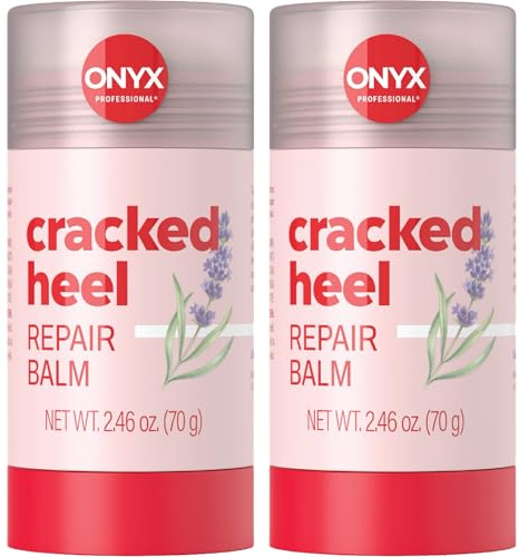 Onyx Professional Cracked Heel Repair Balm Stick for Dry Cracked Feet Treatment, Lavender Scent, 2 pack - Moisturizing Foot Balm, Rolls On, Cracked Heel Treatment