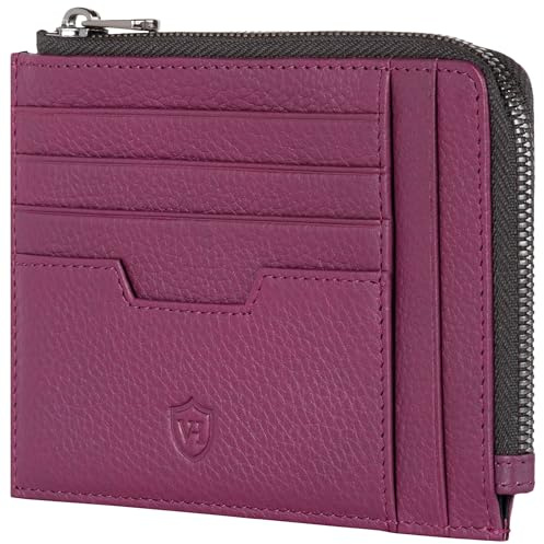 VON HEESEN Leder Kartenetui Geldbörse Herren & Damen Kreditkartenetui (Pink)
