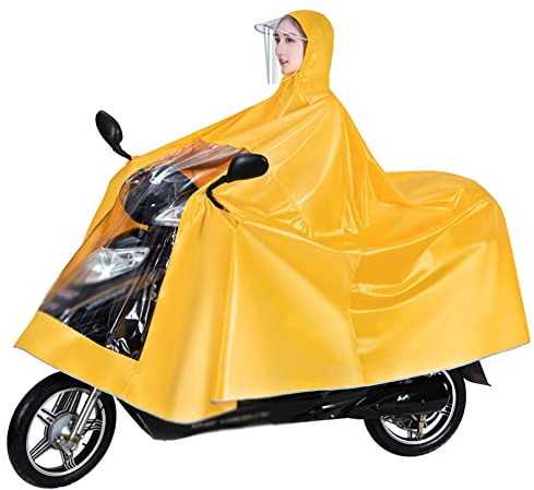 Mobility scooter rain cape,rain coat,cycling raincoatMotorbike Waterproof Lengthened Poncho Motorcycle Anti-fog Rainwear With Mirror Slots Motorcycling Large Rain Cover (Color : Red, Size : Double 5XL