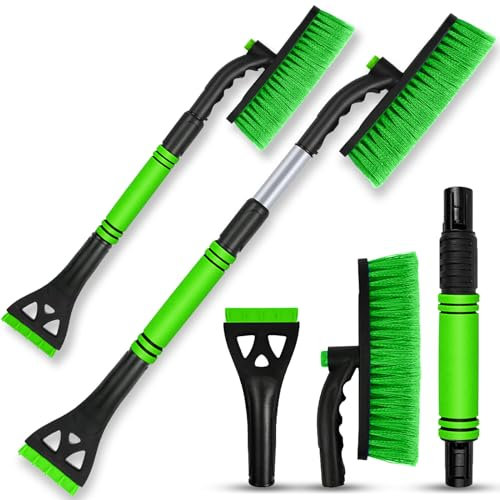 Atuoxing Eiskratzer Auto mit Besen, 3-in-1 Schneebesen Auto Eiskratzer Ausziehbar, Multifunktionale Scheibenkratzer Auto für LKW SUV MPV Windschutzscheibe