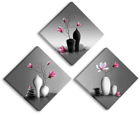 PIY PAINTING Quadri su Tela, Quadri Moderni Dipinto di Orchidee Eleganti Stampata su Tela Quadri di Orchidee Fiori, Decorazioni Murale per Cucina Camera Da Letto, Sala yoga, 3x 30x30cm