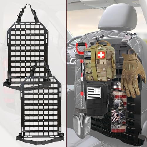 DJJUAJK 2 Stück Molle Panel Auto 58cm*36cm Molle Rücksitz Rückenlehnen Organizer Taktisch Lagerung Abs-Kunststoff Umweltfreundlich und Vielseitig