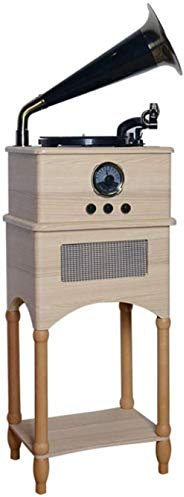 Lecteur Vinyle Vintage, Haut-parleurs Bluetooth rétro, klaxon, Platine Vinyle en Bois Massif, Machine à Musique stéréo en cuivre, phonographe Gramophone