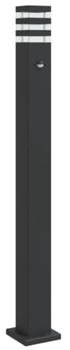 vidaXL Wegeleuchte mit Bewegungsmelder Schwarz 110 cm Aluminium