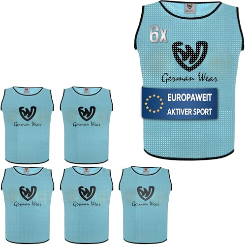 German Wear Leibchen Trainingsleibchen – Markierungshemd für Team Sport, Fussball, Training, Jogging, Hocky, Handball in Gelb, Rot, Grün, Orange, Blau für Herren, Kinder & Damen - ideal für Teams