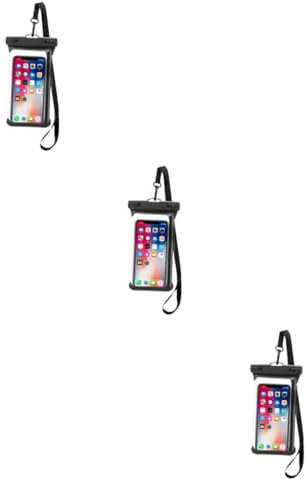 BESTonZON 3St wasserdichte Handyhülle Smartphone wasserdichte Tasche Telefon Zubehör klare Handyhülle Phone Waterproof Bag wasserfeste Tasche Handy Handytasche Handyhülle zum Aufhängen
