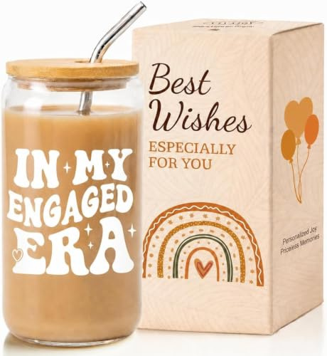 VivaJoy Engagement Gifts - Engage Gift for Couples, Engagement Presents, Wedding Gifts for Couple,in My Engaged Era Coffee Glass,Bride to be Cup,Bachelorette Presents for Bride