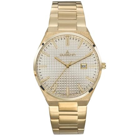 Dugena Herren-Armbanduhr Oslo, Quarz, Edelstahl, Mineralglas, wasserdicht, 10 bar, Farbe:Gold