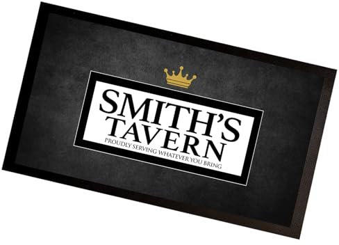 Alfombrilla de bar personalizada con tu barra de nombre, color gris, accesorios para bar de casa C110