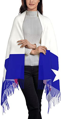 Damen Winterschal Muster Der Staatsflagge Von Texas Mit Einsamem Stern Deckenschal Kälteschutz Halstuch Große Schals Für Damen Damen Winter Schal
