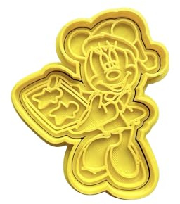 The Cookie Cutter Hub Cortador de personajes de Minnie Mouse de Navidad y grabador a juego para galletas, galletas, arcilla, decoración para hornear