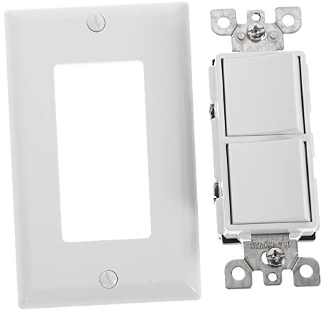 Housoutil Elektrisches Wipplicht Doppelt Mit Wandplatte Für Wohn Und Gewerbezwecke Lichter Weißes Licht Lichtabdeckung