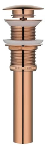 JHSDHYD Waschbeckenstöpsel Gebürstetes Gold/Gold/Roségold/Schwarzes Messing, Badezimmer-Waschtischablauf, Pop-Up-Ablauf, Badezimmergefäß, Waschbecken, Abflusssieb, Badzubehör(Rose Gold 1)