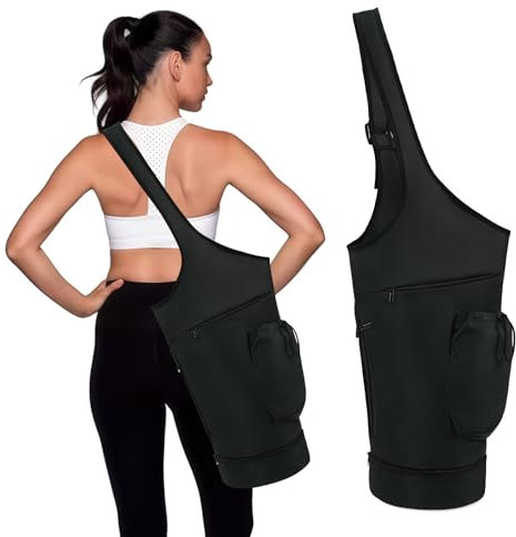 Yogatasche mit Grosser Öffnung, Sporttasche Damen Yogamatte Tasche mit Nassfach & Flaschentasche, Verstellbarer Schultergurt Yoga Tasche Yogamattentasche Gym Yoga Zubehör für Pilates Yogamatten