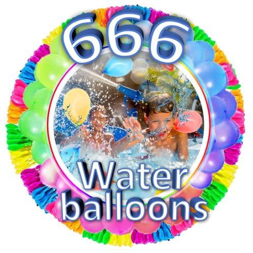 666 PCS Palloncini d'Acqua, Colorato Bombe Dacqua Palloncini, Palloncini Acqua Autosigillanti, Water Balloons, Bombe Acqua Autosigillanti, Adatto per Giochi Acqua Bambini, Spiaggia, Piscina (M1)