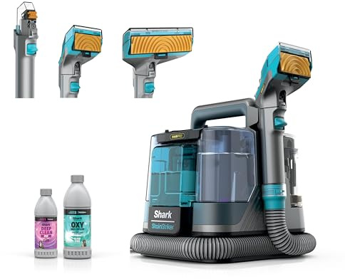 Shark StainStriker HairPro Portable Carpet, Upholstery & Area Rug Cleaner, Stain, Hair & Odor Remover, 3 Tools & dual activated Solution, Teal, PX253BRN