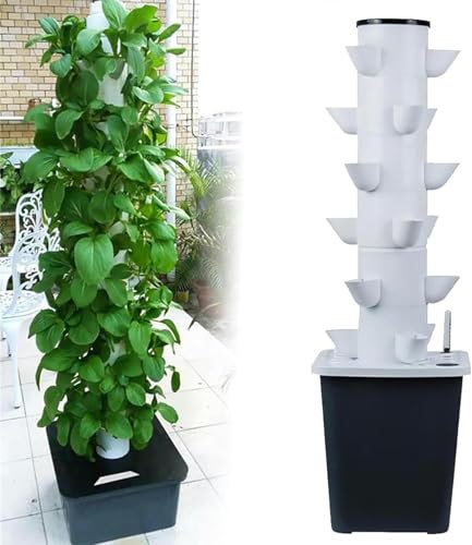 30 Pods Hydroponics Tower Garden Système de Culture hydroponique Kit de Culture aéroponique pour Herbes, Fruits et légumes, minuterie pour Herbes (30holes)