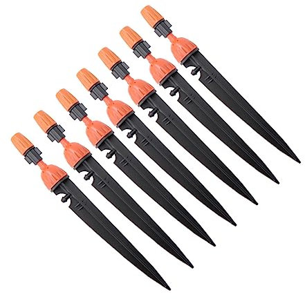 Toddmomy 7 Stück Einstellbare 360° Wasserfluss Bewässerungstropfer Mit Nebelfunktion Erdspieß Kompatibel Mit 4/7mm Kapillarrohr Für Garten Und Pflanzenbewässerung