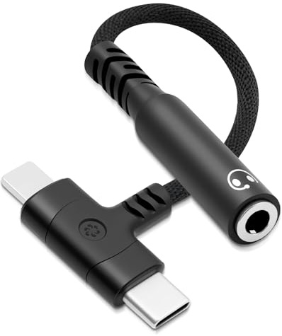 Adaptateur 2 en 1 USB C + Lightnning vers 3,5 mm pour casque audio auxiliaire Lightnning/type C vers jack - Puce DAC compatible avec iPhone 16, 15, 14, 13, Samsung S24, S23, S21, MacBook