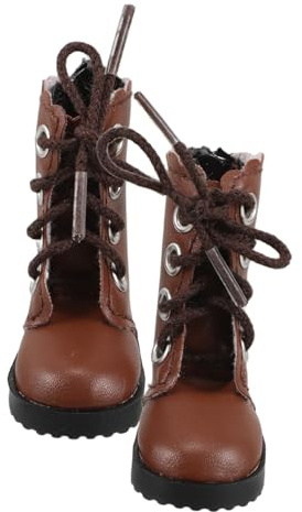 Generisch 2 Stück Bjd Puppenschuhe Puppenstiefel Puppenschuhe aus Baumwolle Mini-Turnschuhe Puppenteile Puppenzubehör Schneemann-Puppe Kleidung für Plüschtiere Finger-Sneaker Stoff Braun