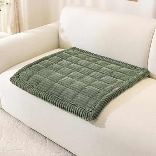 Royhom Dicke Sofa Überzug für Haustiere, Anti-Rutsch Sofabezug, Grün Couch Überzug, Sofaschoner für Wohnzimmer (Armlehne, 70 x 70 cm)