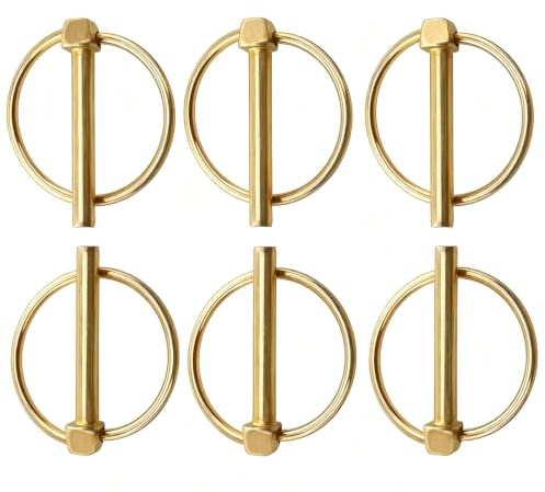 Sicherungsbolzen, Klappsplinte 10mm x 50mm, 6 Stück Sicherungssplint | Runde Klappsplinte, Verzinkter mit Federhalterung, Für Anhänger, Traktoren, Fahrrad, Boot