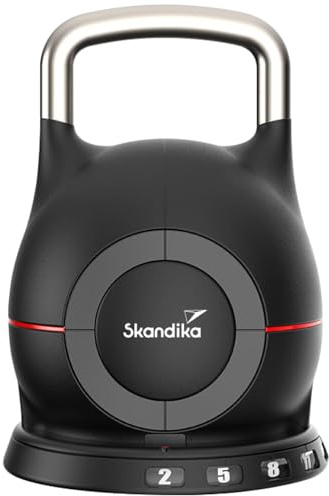 Skandika Kettlebell Paino | Haltère réglable, 7 niveaux, 2 à 20 kg, conception tout-en-un, changement rapide des poids, compact | Haltère Sphérique pour la maison, la salle de sport, le fitness