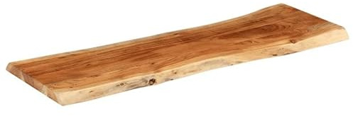 Eleganz Tablero de mesa de madera maciza de acacia, 120 x 40 x 3,8 cm, rectangular con borde de árbol, superficie natural para cocina, salón u oficina, duradero y sostenible