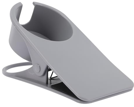 SUPVOX Clip para Taza Lateral de Escritorio Gris, Soporte Plástico Resistente para Borde de Mesa, Portavasos Grande para Bebidas, Adecuado para Oficina y Hogar, Clip Multifuncional de 1