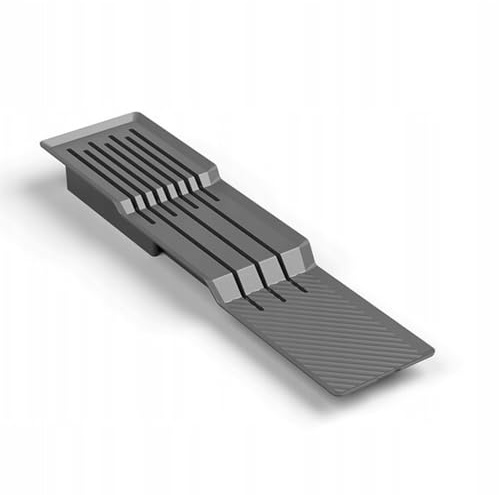 woplus Messerhalter für Schubladeneinsätze – Messerorganizer für 7 Messer (3 lange, 4 kurze) – Passend Besteckeinsätze 450-900mm –Graphit – Hochwertiger Kunststoff