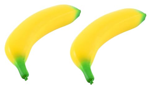 2 Stück Banane Squishy Stressbälle, Riesiger Antistressball, Regenbogen Squeeze Bälle Quetschball für Erwachsene ADHS, Angst, OCD Angst abbauen und Beruhigung (17.5cm)