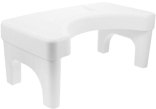 Gadpiparty Tabouret de Toilette Blanc en Pp Antidérapant Repose-pieds Ergonomique, Facile à Nettoyer, pour Salle de Bain et Wc, Design Minimaliste et Pratique