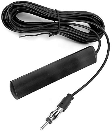 Keenso 309 Car Radio Signal Antenna Plastic FM Radio Antenna 5M Wire 85 to 112 MHz Adhesive Mount for Front or Rear Windshield Universal for Most Cars