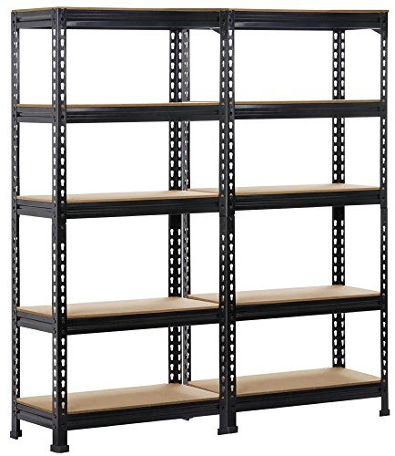 Yaheetech 2X Schwerlastregal 150 x 140 x30 cm Metallregal 10 Böden Kellerregal verstellbar für Garage, Werkstatt, Speisekammer