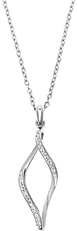 Amor Kette mit Anhänger Edelstahl Damen Halsschmuck, mit Zirkonia synth., 60 cm, Silber, Kommt in Schmuck Geschenk Box, 2022556