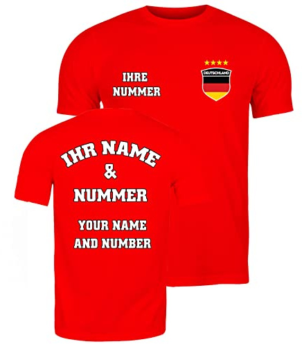 Fussball Trikot Herren | Personalisiertes Deutschland 2026 T Shirt mit eigenem Namen und Nummer