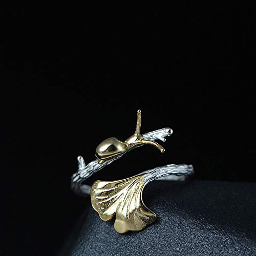 Anello Regolabile,Anelli D'Argento Sterlina Donne 925 Ginkgo Biloba Anelli Regolabili D'Oro Etnici Anelli Regolabili In Argento Anello Di Fidanzamento Regali Per Uomini Ragazze Donna Anelli Di Etern