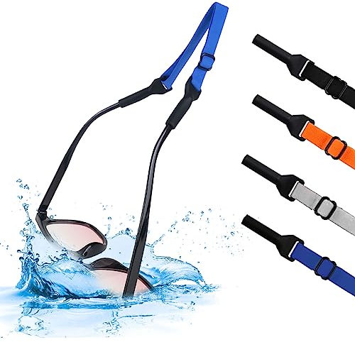 RUCUDIM Cordons à Lunettes Ajustable Flottant Sangles de Lunettes Réglables Universelles Cordon à Lunettes élastique pour Lunettes de Soleil pour Hommes, Femmes, Enfants 4PCS