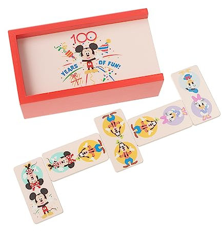 Disney 100th Anniversary Wooden Dominoes Set for Kids, Educational Toys for 3 Year Olds, Childrens Dominoes Games, Wooden Toddler Toys for Boy Girl - Official Licensed Disney Gifts by Orange Tree Toys