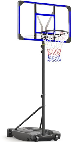 Yohood Basketballkorb Outdoor Schnelle Höhenverstellung 5.05-8.53 FT Basketballkörbe Mit Ständer Geeignet Für Kinder, Jugendliche (Blau 2)