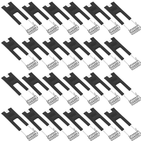 PATIKIL 66x19mm Plafonnier Ressort Pinces, 24 Paquet Émettant Diode Encastré Eclairage Accessoires Sécurisation Pinces pour Plafond Lampe, Noir
