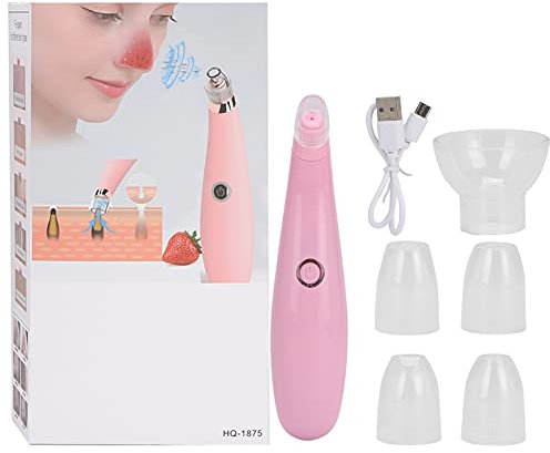 NSXAYIWEAspirateur électrique Pour Points Noirs, Nettoyage des Pores, Extracteur De Comédons, Nettoyeur Pour le Visage, Machine Sous Vide équipée De 5 Têtes D'élimination des Points Noirs