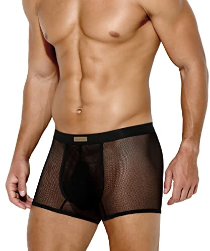 Mauro Kane Boxer Homme Sexy Caleçon Transparent sous-vêtements Noir