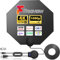 2025 Upraded Indoor TV Aerial - Amplified TV Aerials Indoor with Strong Signal Booster, Freeview Aerial for Smart TVs, Easy-to-setup Digital Antenna Supports DVB-T2/4K/1080P with 16.4ft Coaxial Cable