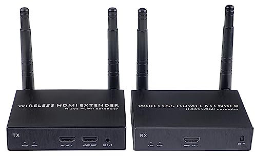 EXVIST Récepteur émetteur d'extension sans Fil HDMI 4K @ FPS 100 m avec Sortie en Boucle HDMI, jusqu'à 328 Pieds, Prise en Charge IR, adapté pour Ordinateur Portable, PC, PS4 vers HDTV ou projecteur