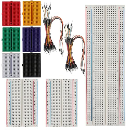 GTIWUNG 170 & 400 & 830 Tie Points Mini Breadboard Kit, lödfri prototyp kretskort för Arduino Proto Shield + 130 st plug-in bygelkablar kabel