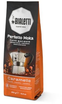 Bialetti Perfetto Moka Caffè Macinato, Gusto Caramello - 1 x 250 gr