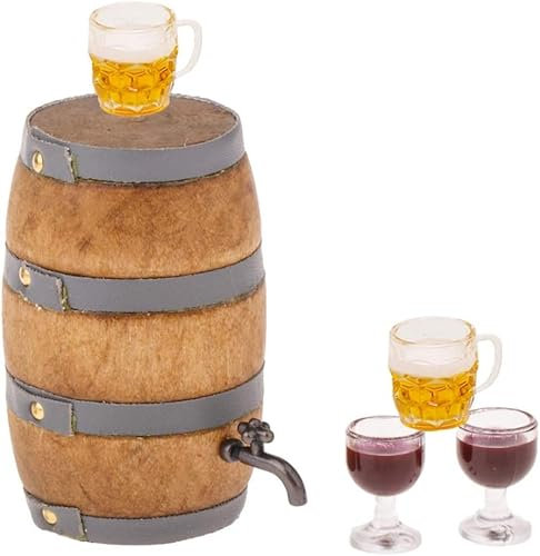 Puppenhaus Miniatur Becher Set, 6 PCS Miniatur Puppenhaus Zubehör, Puppenhaus Weingläser Modell, Miniatur Deko Mini Puppenhaus, Geburtstags und Weihnachts Geschenke für Kinder