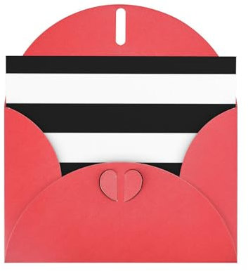 Grußkarten-Set, gestreift, 10,2 x 15,2 cm, Schwarz / Weiß, verschiedene Geburtstage, Hochzeiten, Weihnachten