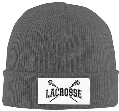 Strickmütze Lacrosse Schwarz Beanie Mütze Daily Cuffed Hats Bequeme Wintermütze Für Travel Running Camping